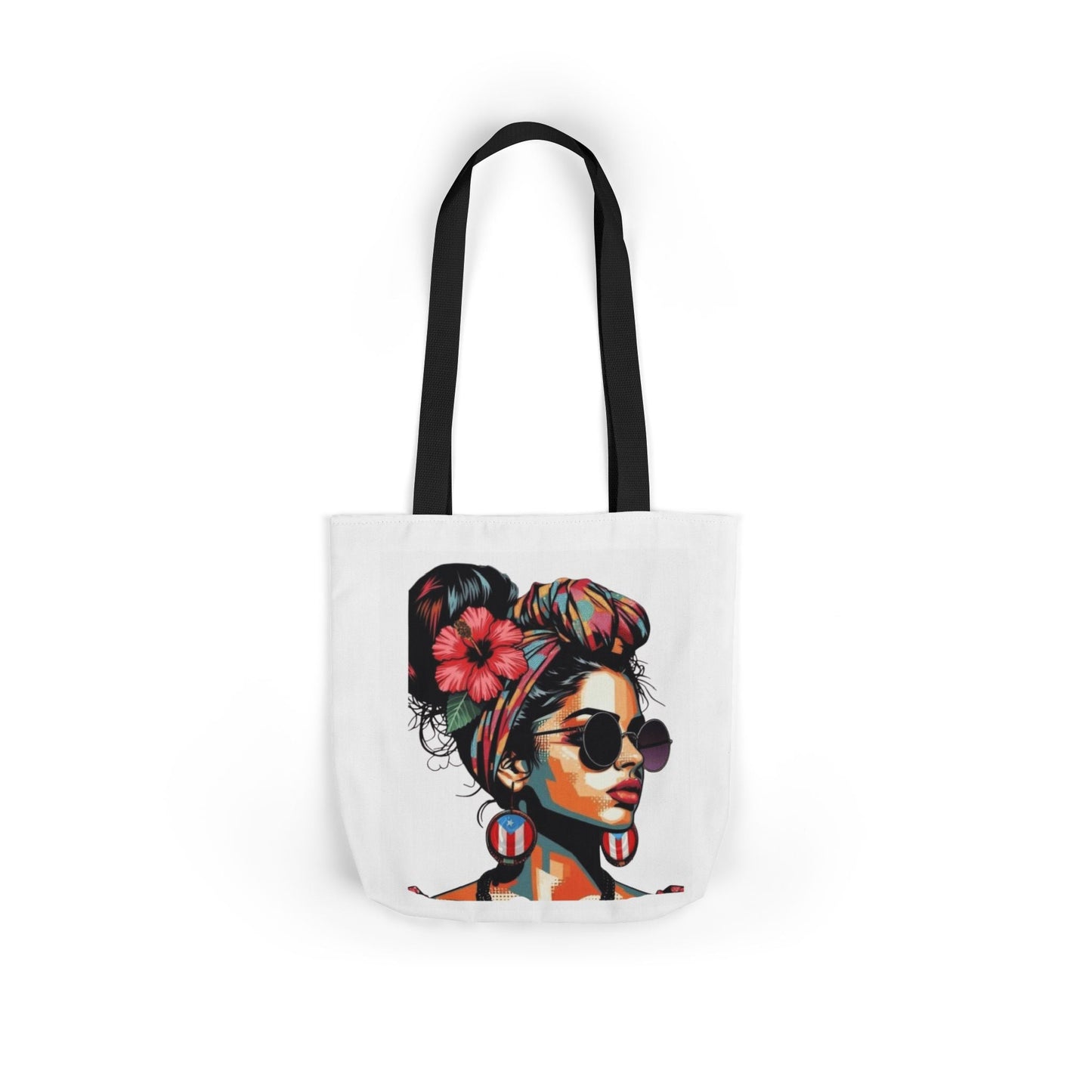Carry Your Culture – Puerto Rican Pride in Every Step Chic Canvas Tote Bag - Stylish Floral Portrait, Trendy Beach Carryall, Mother's Day Gift, Everyday Shopper, Art Lovers Essential - Metamorphosis Creations