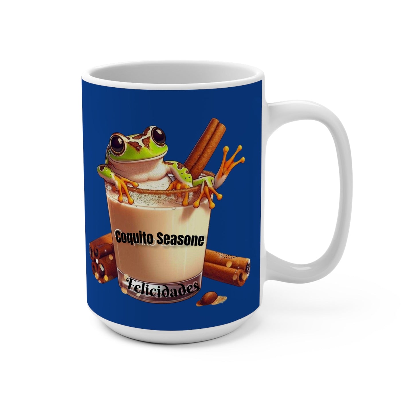 Coquito Season Mug - Fun Holiday Coffee Cup, Cute Frog Design, Ceramic Mug for Christmas, Winter Celebrations, Gift for Friends - Metamorphosis Creations