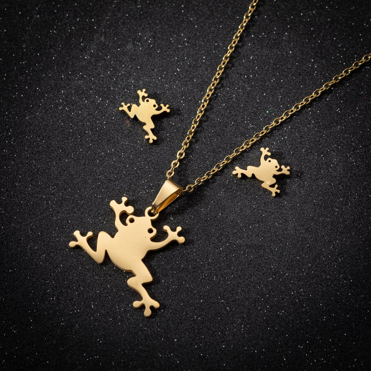 Creative Mori Cartoon Frog Earrings Necklace Jewelry Suit - Metamorphosis Creations