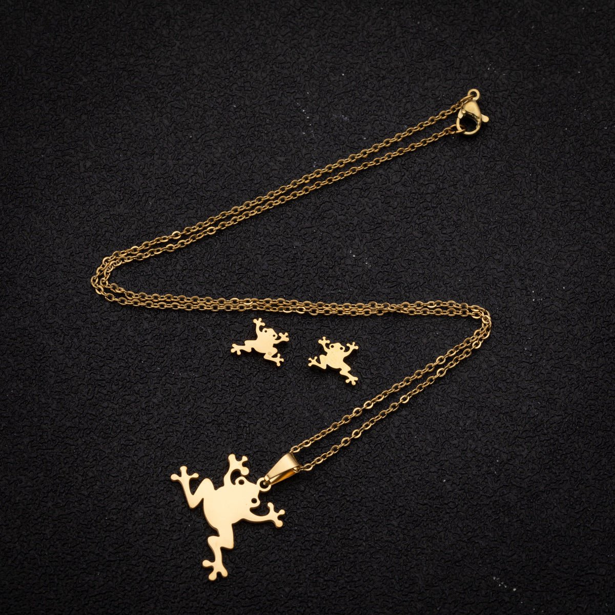 Creative Mori Cartoon Frog Earrings Necklace Jewelry Suit - Metamorphosis Creations