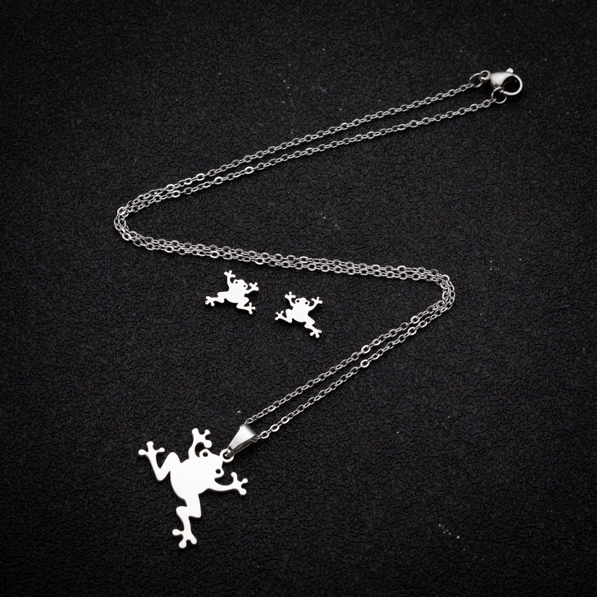 Creative Mori Cartoon Frog Earrings Necklace Jewelry Suit - Metamorphosis Creations