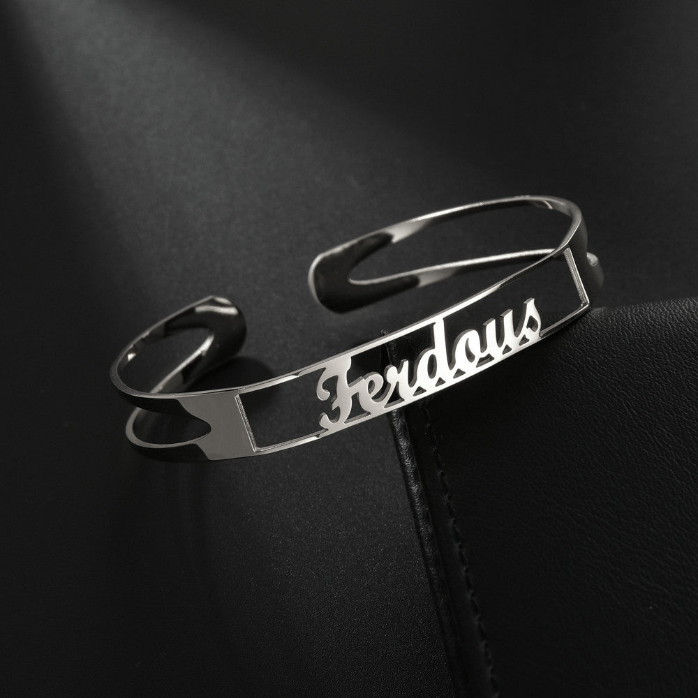 Custom Engraved Stainless Steel Bangle Jewelry Customized Name Bracelet Personalized Custom Bangles Stainless Steel Jewelry - Metamorphosis Creations