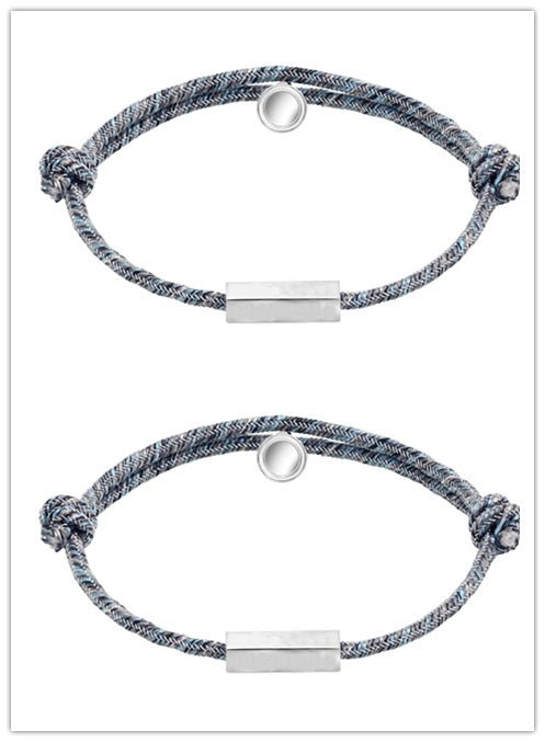 Customized Name Bracelet Pledge of Eternal Love Magnet Attracts Each Other Staniless Steel Couples Bracelet - Metamorphosis Creations