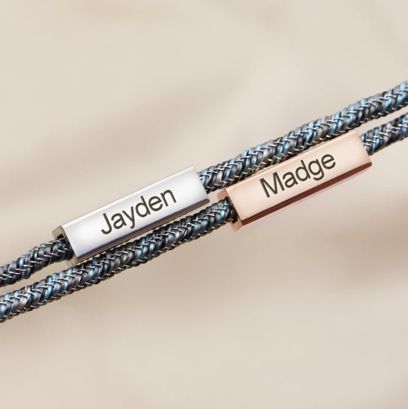 Customized Name Bracelet Pledge of Eternal Love Magnet Attracts Each Other Staniless Steel Couples Bracelet - Metamorphosis Creations