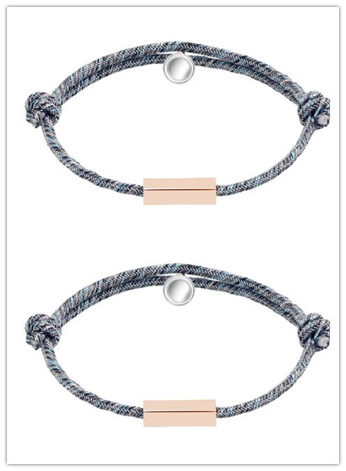 Customized Name Bracelet Pledge of Eternal Love Magnet Attracts Each Other Staniless Steel Couples Bracelet - Metamorphosis Creations