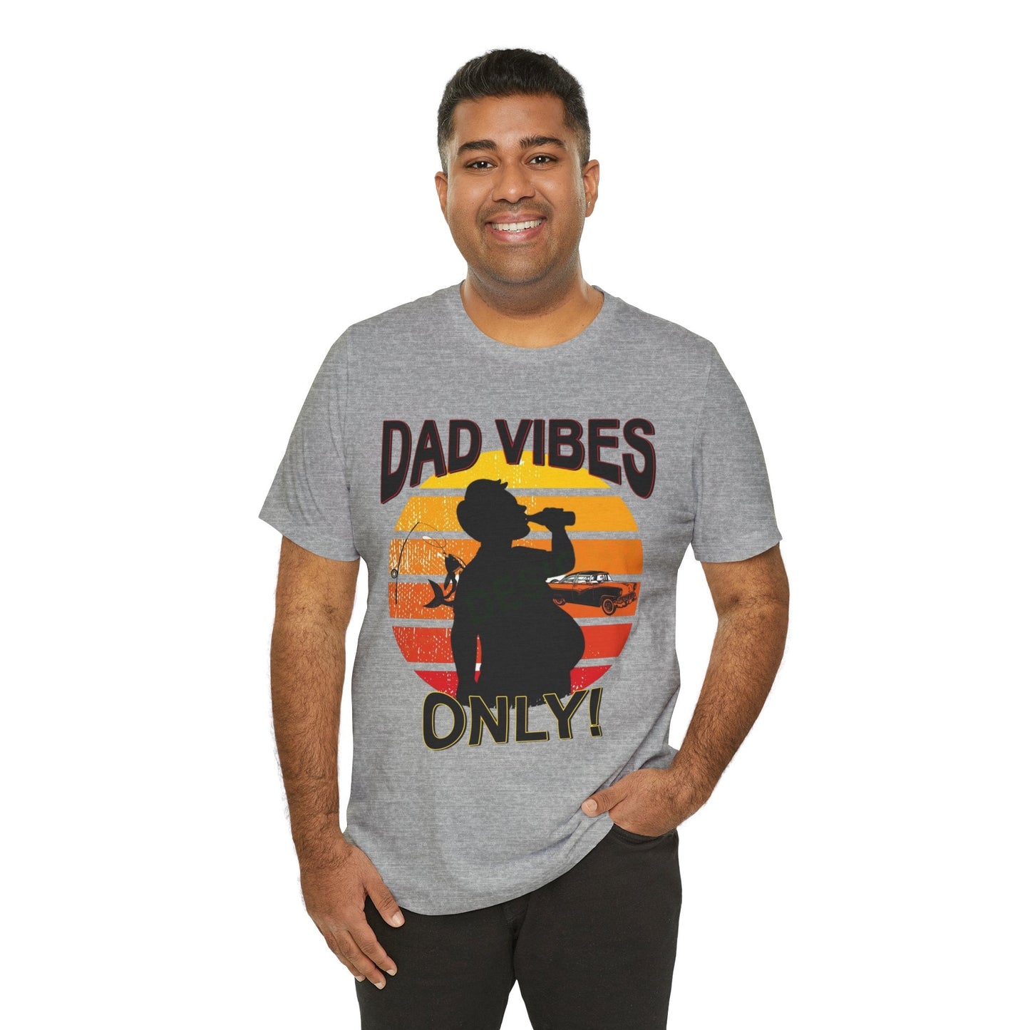 Dad Vibes Only Unisex Tee, Fun Casual T-Shirt for Dads, Perfect Gift for Father's Day, Summer Barbecue, Weekend Outing - Metamorphosis Creations