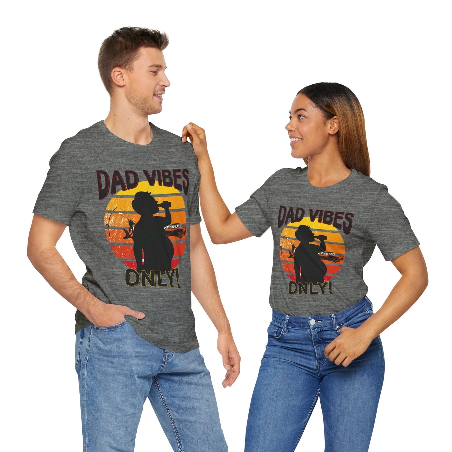 Dad Vibes Only Unisex Tee, Fun Casual T-Shirt for Dads, Perfect Gift for Father's Day, Summer Barbecue, Weekend Outing - Metamorphosis Creations