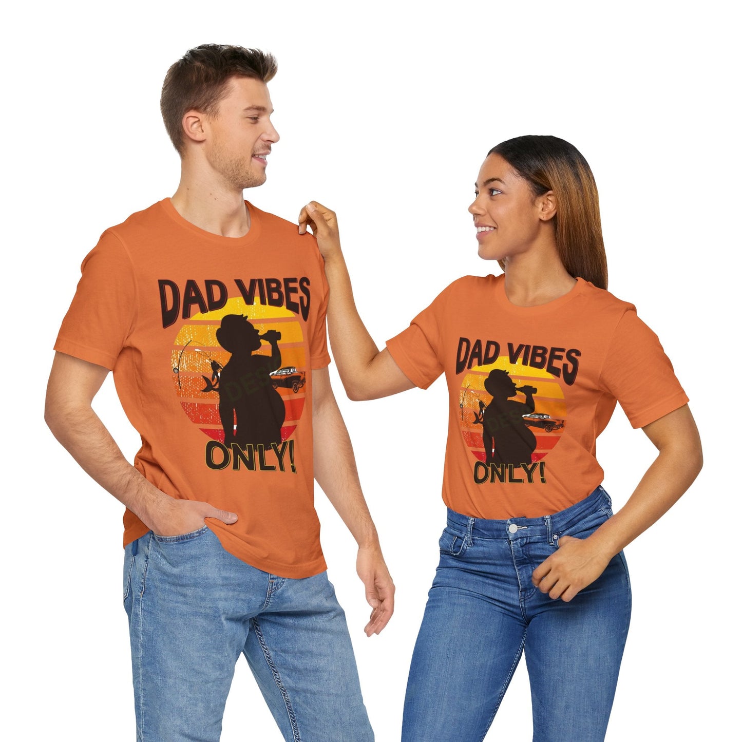 Dad Vibes Only Unisex Tee, Fun Casual T-Shirt for Dads, Perfect Gift for Father's Day, Summer Barbecue, Weekend Outing - Metamorphosis Creations
