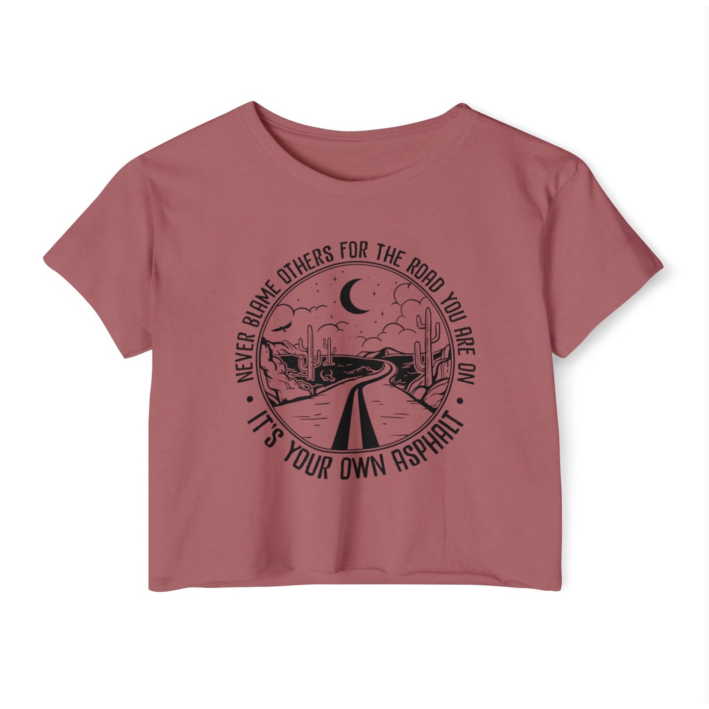 Desert Dream Crop Top - Women's Festival Tee, Boho Style Shirt, Inspirational Graphic Top, Summer Outfit, Road Trip Apparel - Metamorphosis Creations