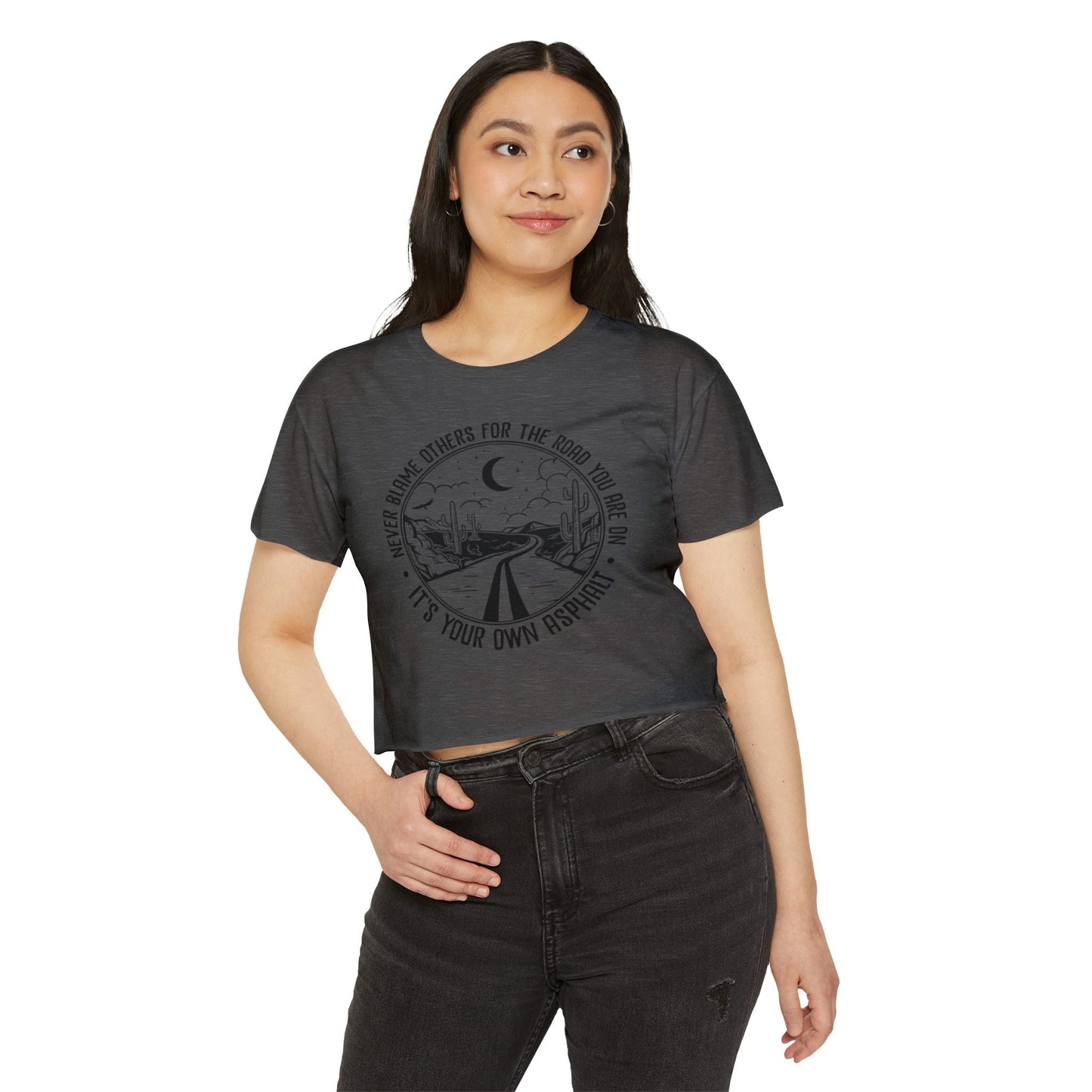 Desert Dream Crop Top - Women's Festival Tee, Boho Style Shirt, Inspirational Graphic Top, Summer Outfit, Road Trip Apparel - Metamorphosis Creations