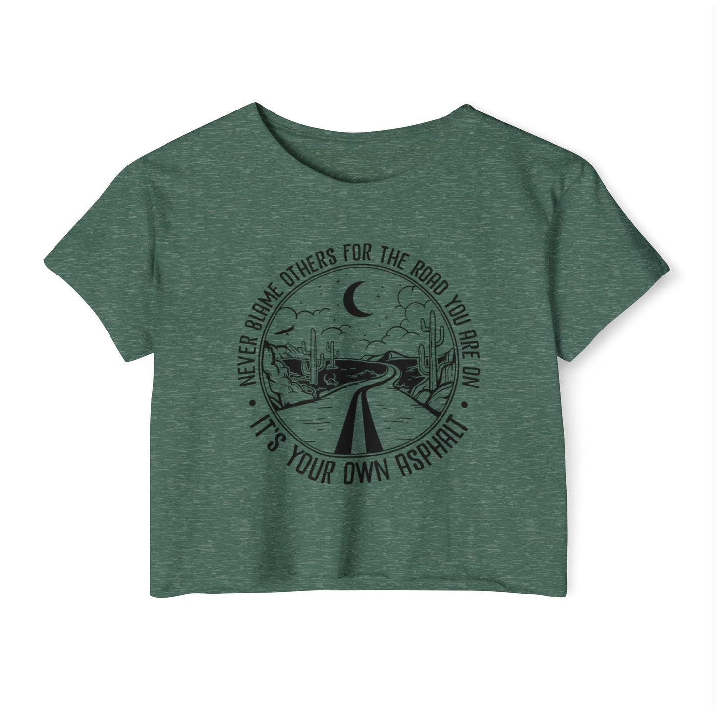 Desert Dream Crop Top - Women's Festival Tee, Boho Style Shirt, Inspirational Graphic Top, Summer Outfit, Road Trip Apparel - Metamorphosis Creations