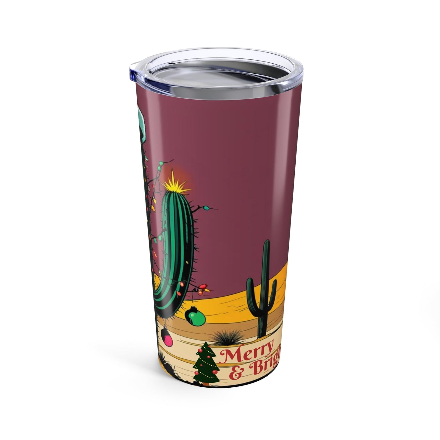 Festive Cactus Tumbler | Holiday Drinkware | Cactus Christmas Mug | Cute Party Cup | Gifts for Nature Lovers - Metamorphosis Creations