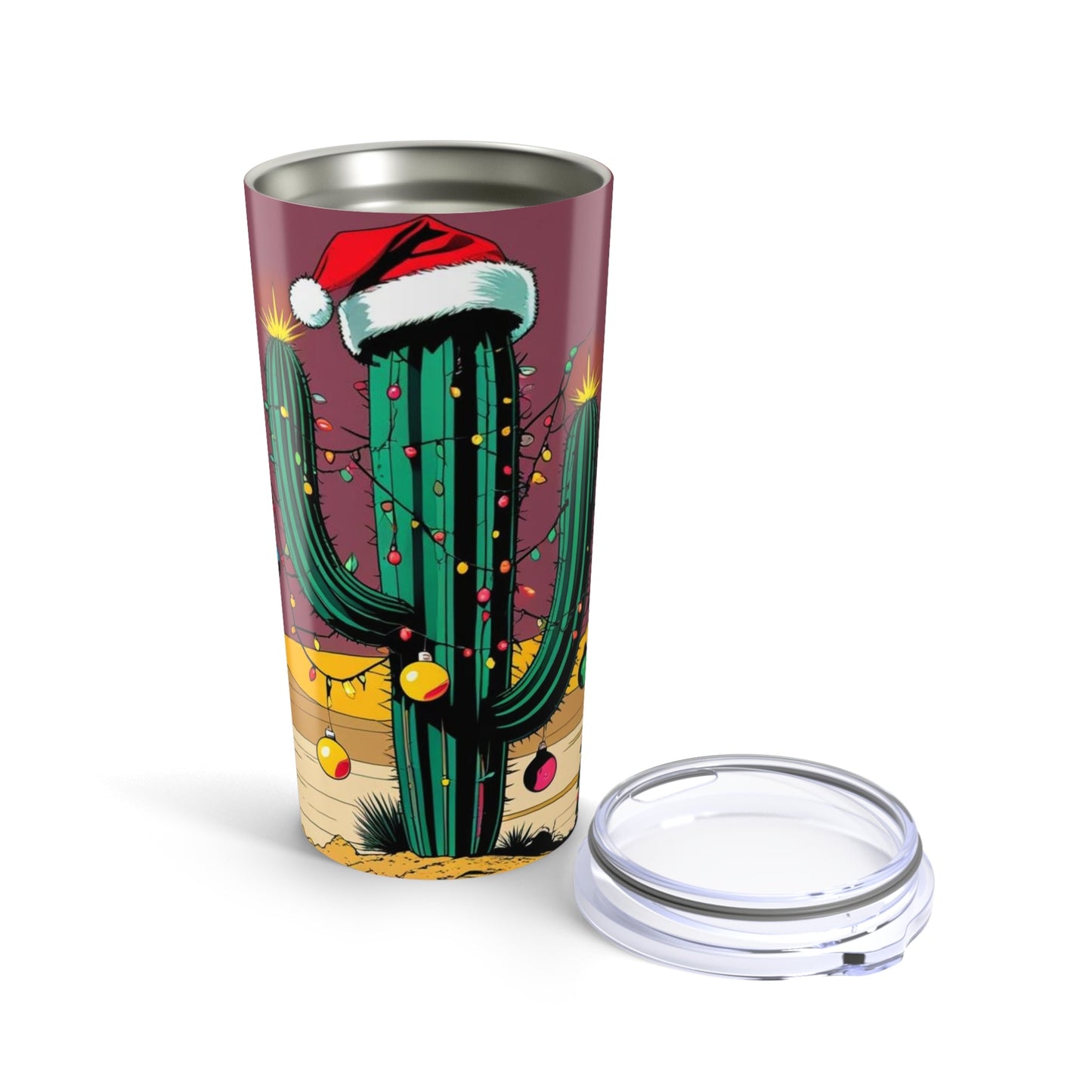 Festive Cactus Tumbler | Holiday Drinkware | Cactus Christmas Mug | Cute Party Cup | Gifts for Nature Lovers - Metamorphosis Creations