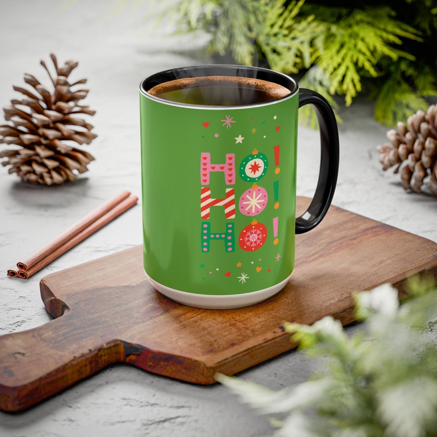 Festive Holiday Mug - Perfect for Christmas, Gift for Coffee Lovers & Cheerful Decor, Ho Ho Ho Design, 11oz & 15oz - Metamorphosis Creations