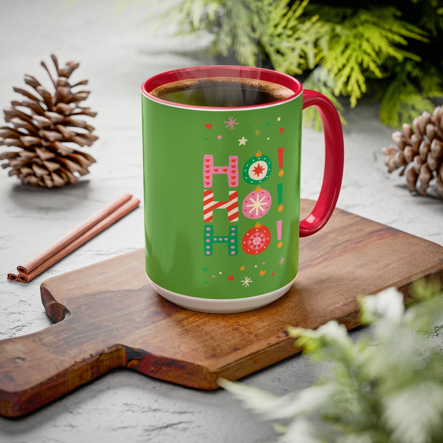 Festive Holiday Mug - Perfect for Christmas, Gift for Coffee Lovers & Cheerful Decor, Ho Ho Ho Design, 11oz & 15oz - Metamorphosis Creations