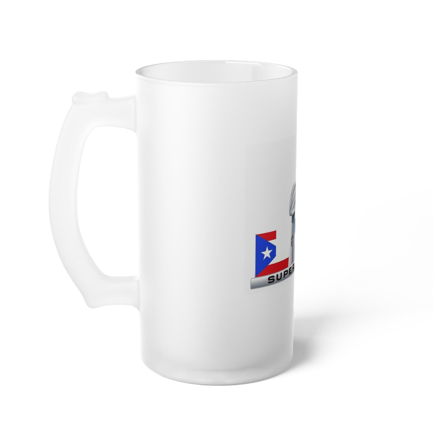 Frosted Glass Beer Mug, Super Bowl Mug, Beer Lover Gift, Celebration Drinkware, Sports Event Party Mug, Customizable Glass - Metamorphosis Creations
