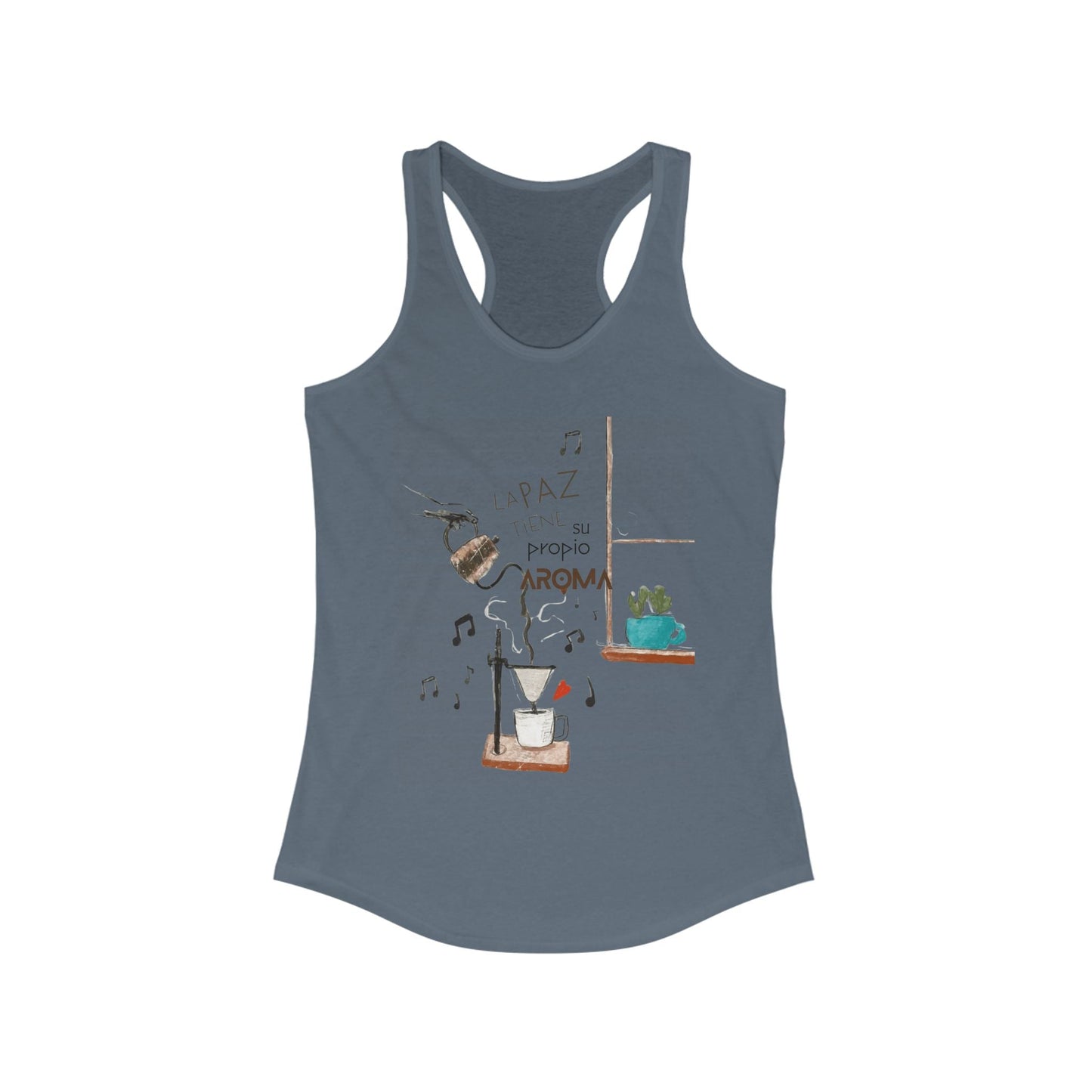 Fuerza, Belleza y Mensaje con Propósito. Cozy Coffee Vibes Racerback Tank | Gift for Coffee Lovers, Casual Wear, Summer Top, Music Inspired Apparel, Beachwear - Metamorphosis Creations