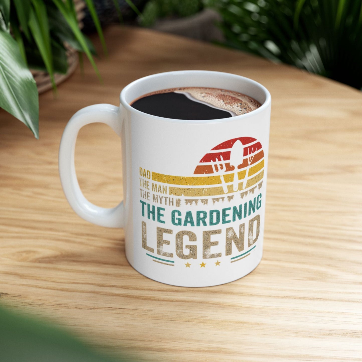 Gardening Legend Ceramic Mug for Dads, Funny Gift for Gardeners, 11oz 15oz Mug, Unique Fathers Day Present, Colorful Coffee Cup - Metamorphosis Creations