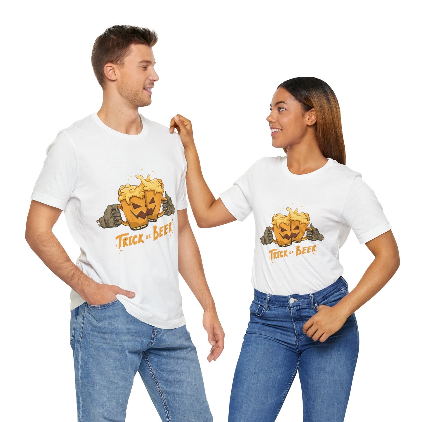 Halloween Beer Tee, Ghostly Fun Shirt, Unisex Graphic T-Shirt, Trick or Treat Apparel, Spooky Celebration Top - Metamorphosis Creations