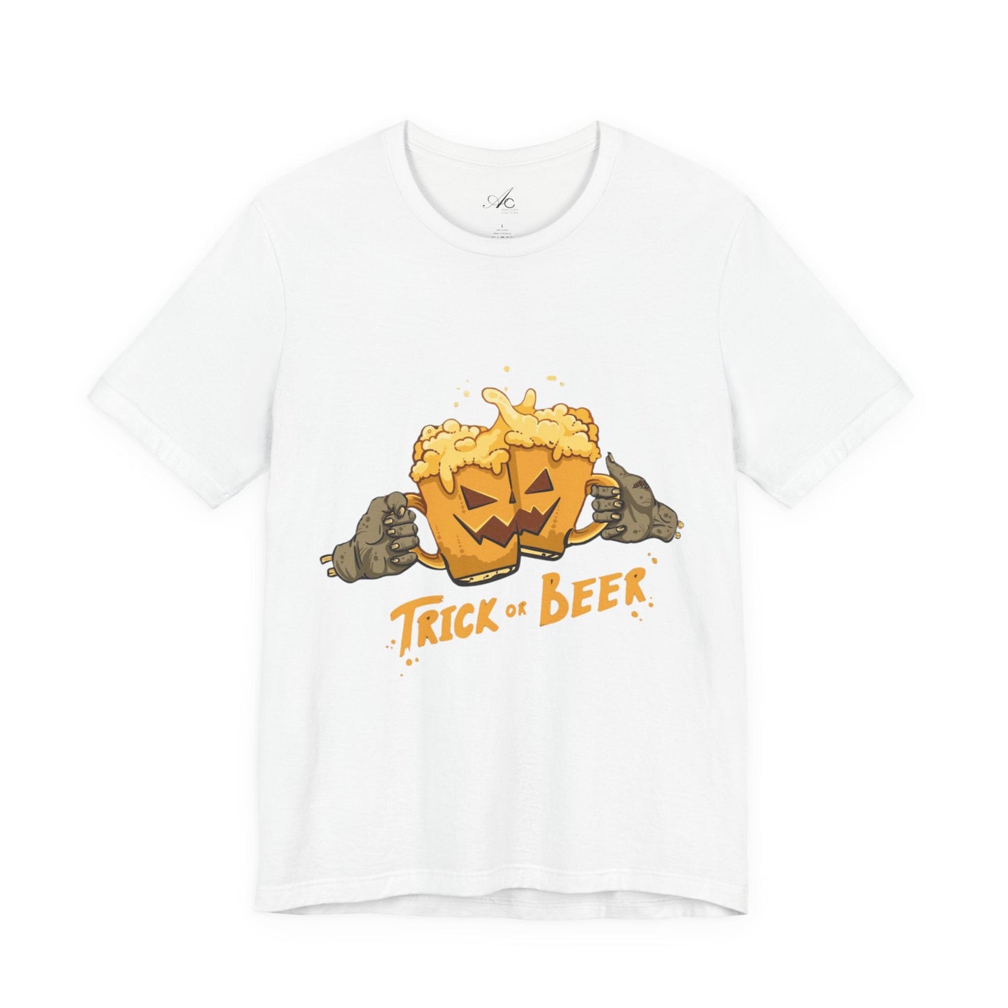 Halloween Beer Tee, Ghostly Fun Shirt, Unisex Graphic T-Shirt, Trick or Treat Apparel, Spooky Celebration Top - Metamorphosis Creations