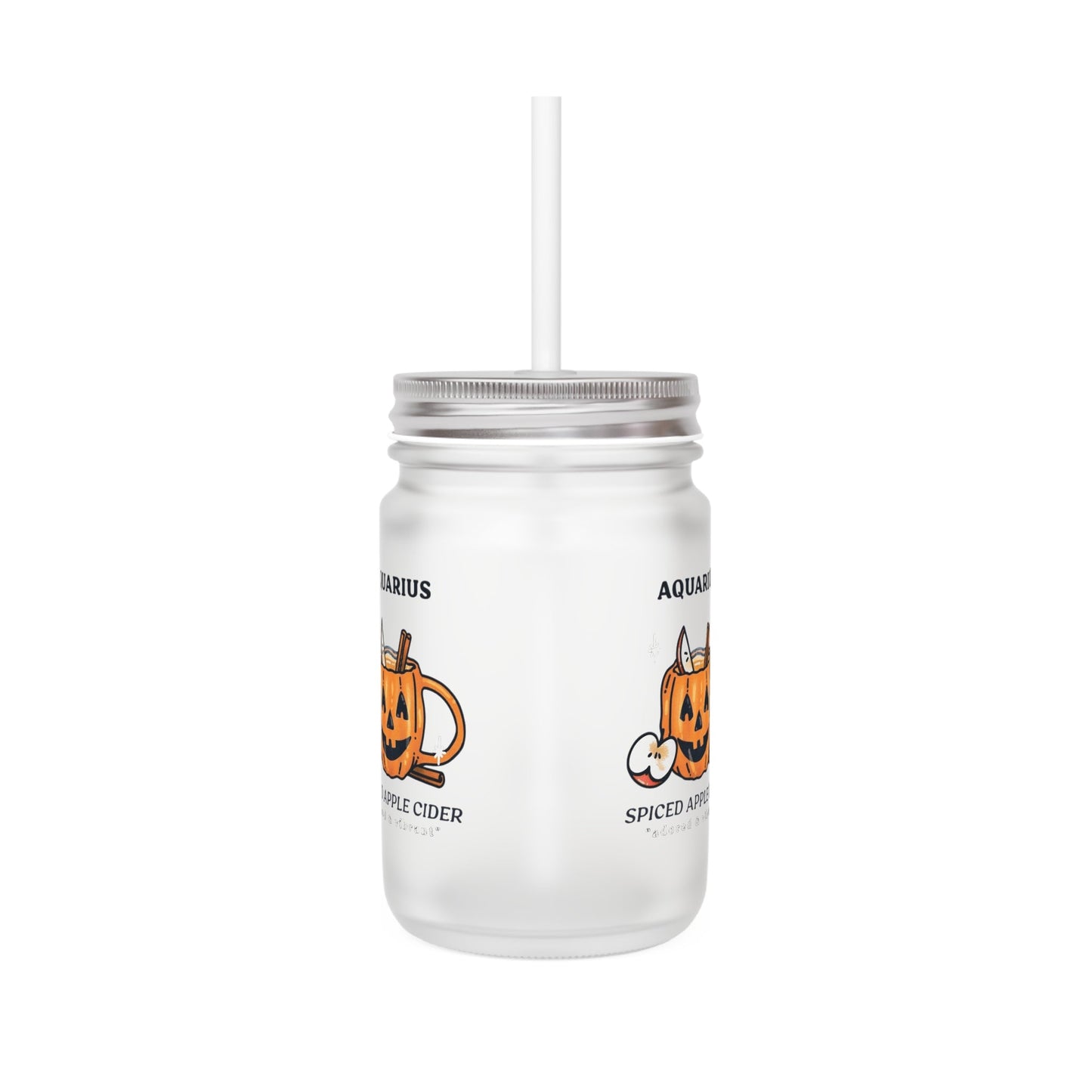 Halloween Mason Jar Drinkware, Spooky Seasonal Cup, Pumpkin Decor, Zodiac Jar, Fall Party Favor - Metamorphosis Creations