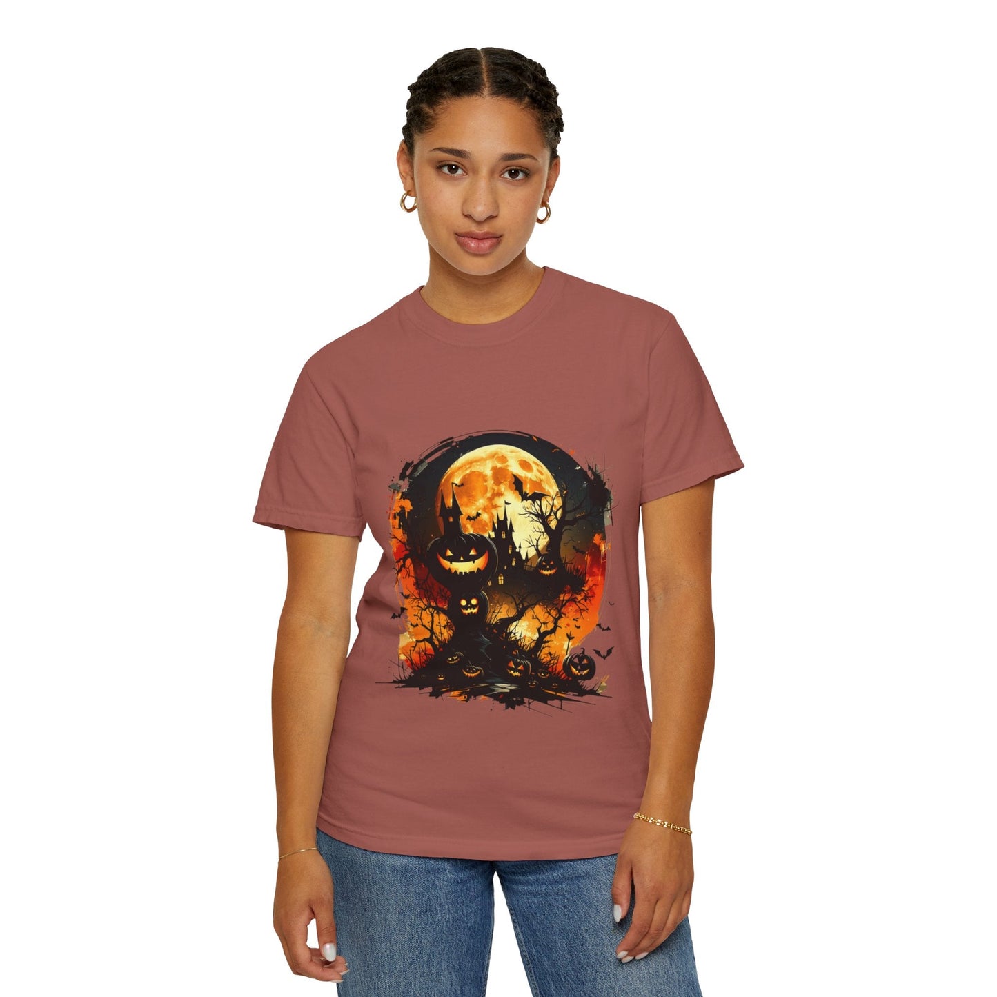 Halloween Moon Graphic T-shirt, Unisex Spooky Shirt, Fall Outfit, October Fest Tee, Halloween Party Wear, Trick or Treat T-shirt - Metamorphosis Creations