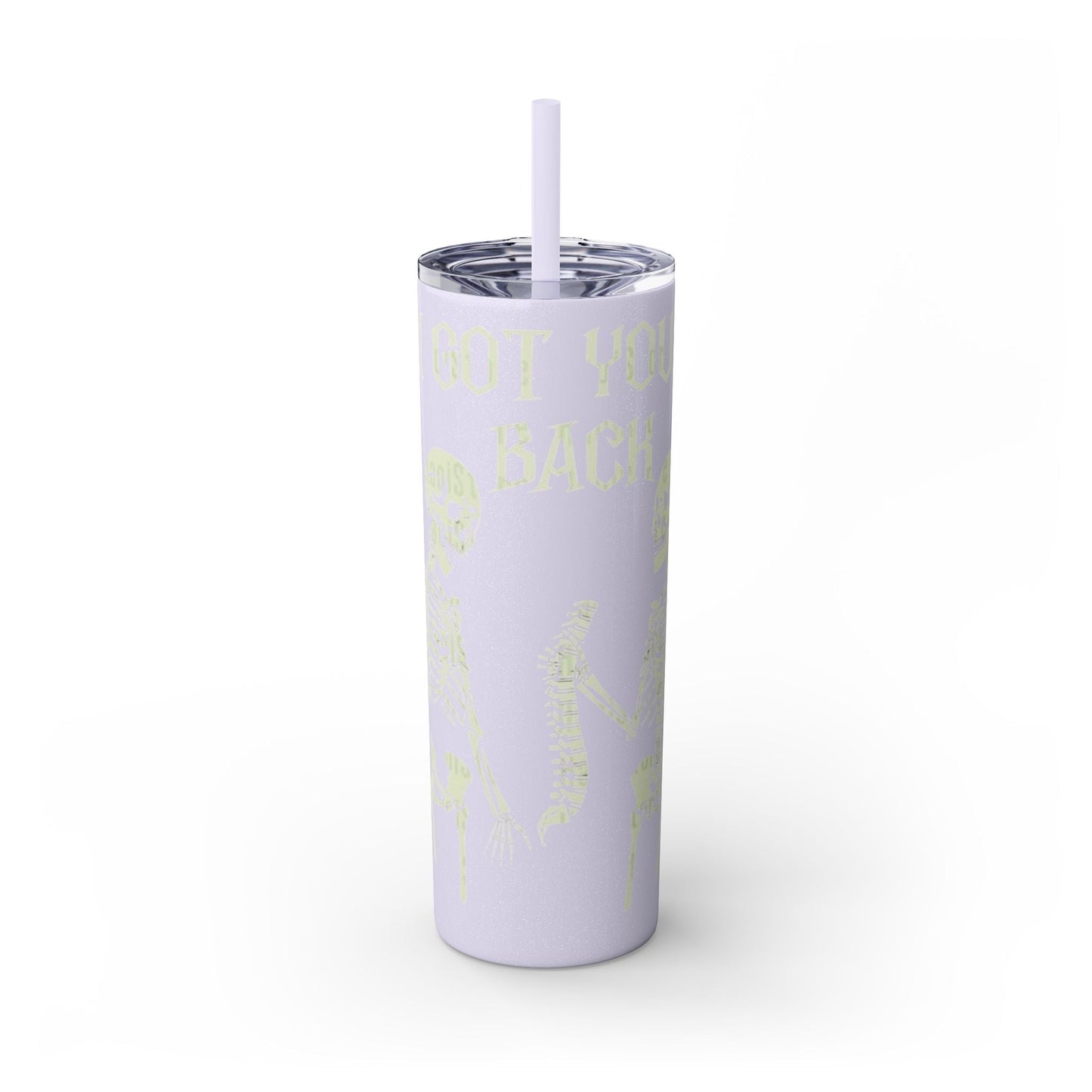 Halloween Skeleton - Themed Tumbler, Got Your Back Drinkware, I Got Your Back Skinny Tumbler, Cute Gifts for Halloween, Fun Vibes for Parties - Metamorphosis Creations