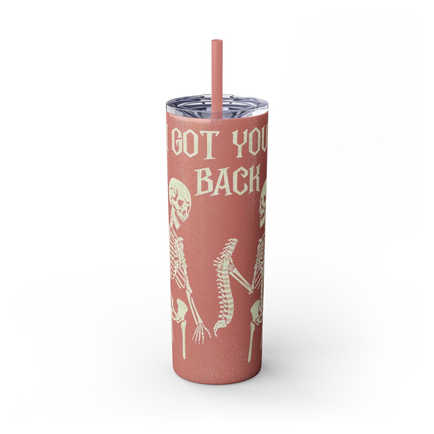 Halloween Skeleton - Themed Tumbler, Got Your Back Drinkware, I Got Your Back Skinny Tumbler, Cute Gifts for Halloween, Fun Vibes for Parties - Metamorphosis Creations