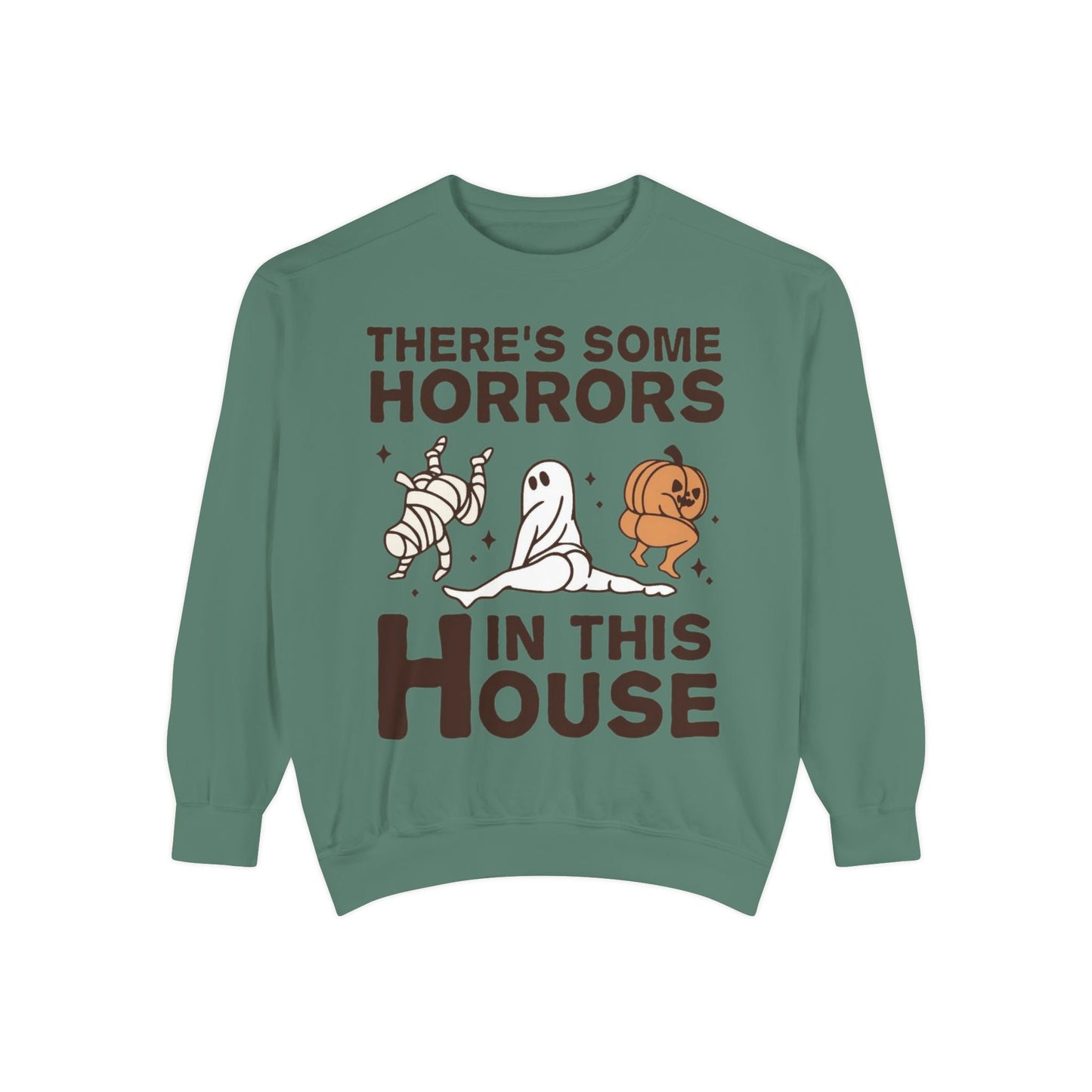 Halloween Themed Unisex Sweatshirt - Fun Ghosts & Mummy Design for Fall, Cozy Casual Wear, Halloween Party, Gift for Friends, Autumn Vibes - Metamorphosis Creations