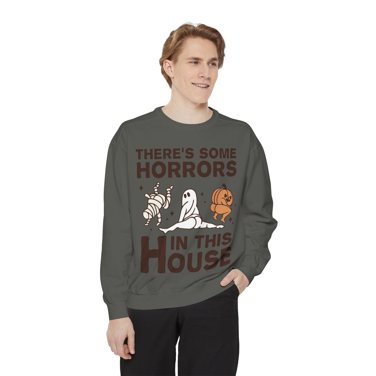 Halloween Themed Unisex Sweatshirt - Fun Ghosts & Mummy Design for Fall, Cozy Casual Wear, Halloween Party, Gift for Friends, Autumn Vibes - Metamorphosis Creations