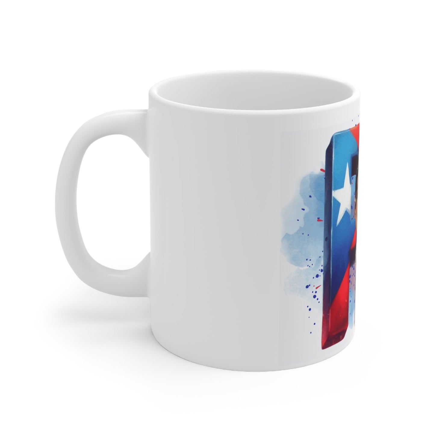 Herencia de Puerto Rican Pride Mug, 11oz Coffee Cup, Cultural Gift, Caricature Design, Unique Kitchenware, Hispanic Heritage - Metamorphosis Creations