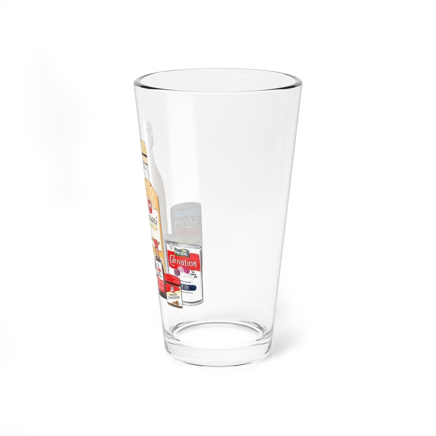 Herencia de Puerto Rico” Cocktail Mixing Glass, 16oz Drinkware for Bartenders, Fun Party Gift, Home Bar Essentials, Unique Kitchen Decor - Metamorphosis Creations