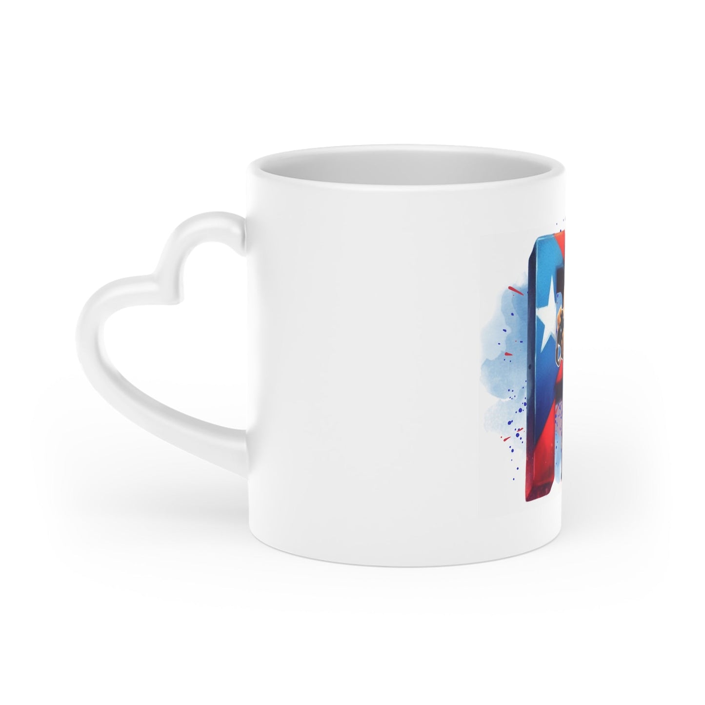 Herencia de Puerto Rico Concho Heart - Shaped Puerto Rican Mug, Gift for Him/Her, Coffee Lover Cup, Unique Home Decor, Ideal for Birthdays/Weddings - Metamorphosis Creations