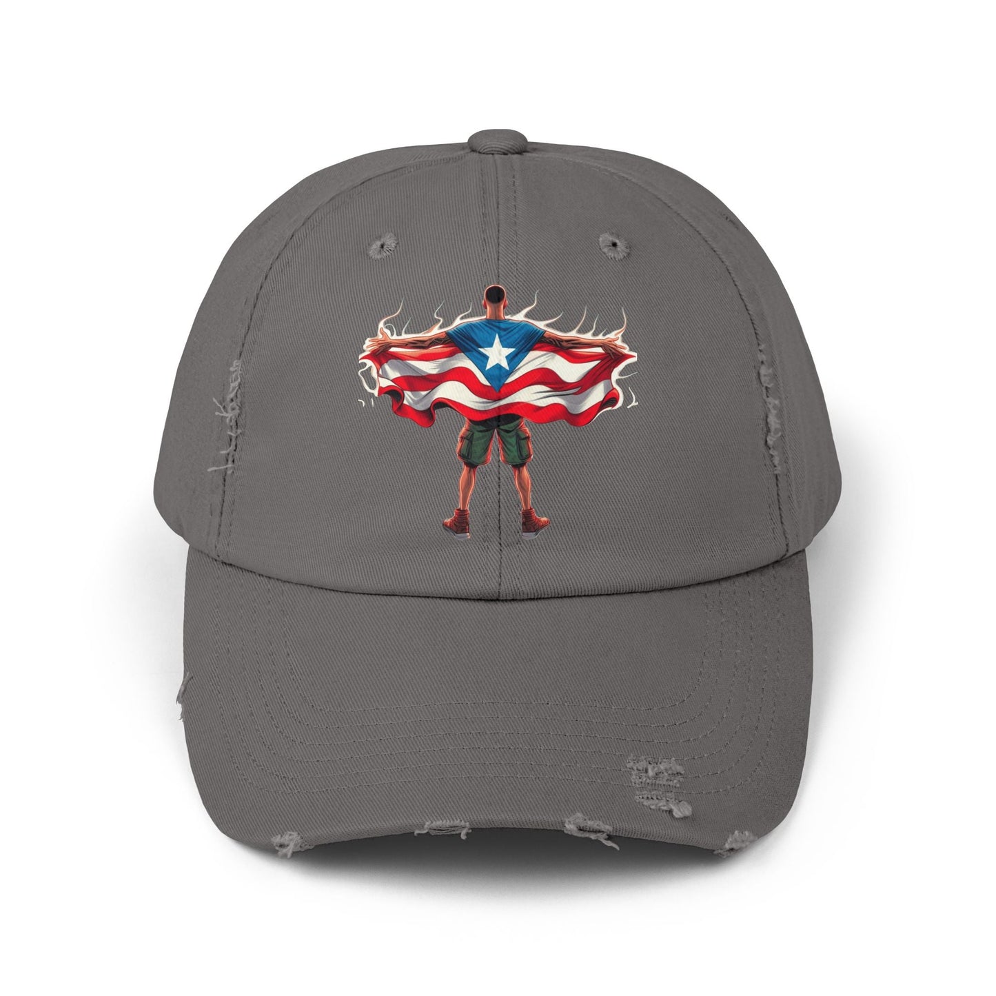 Heroic Puerto Rican Distressed Cap | Unisex Cap for Casual Style, Independence Day, Travel, Festival, Gift - Metamorphosis Creations