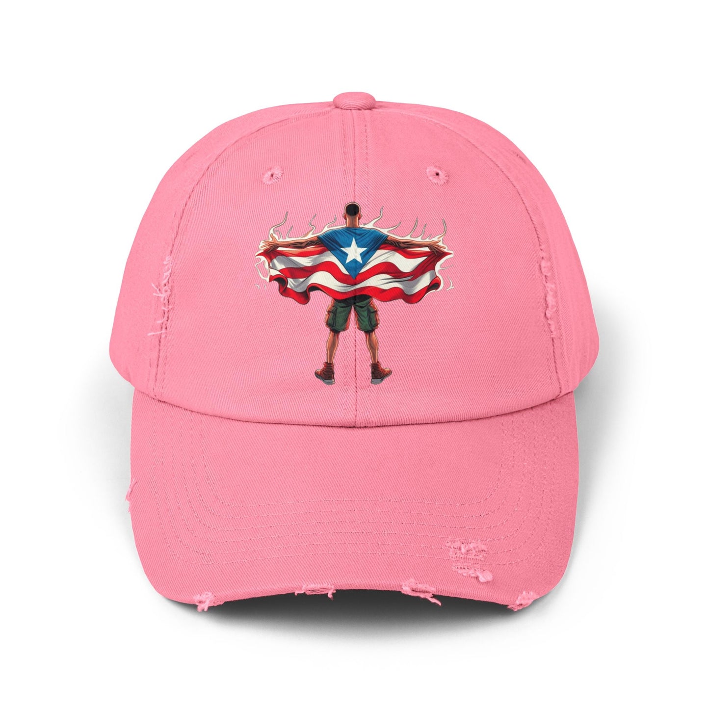 Heroic Puerto Rican Distressed Cap | Unisex Cap for Casual Style, Independence Day, Travel, Festival, Gift - Metamorphosis Creations
