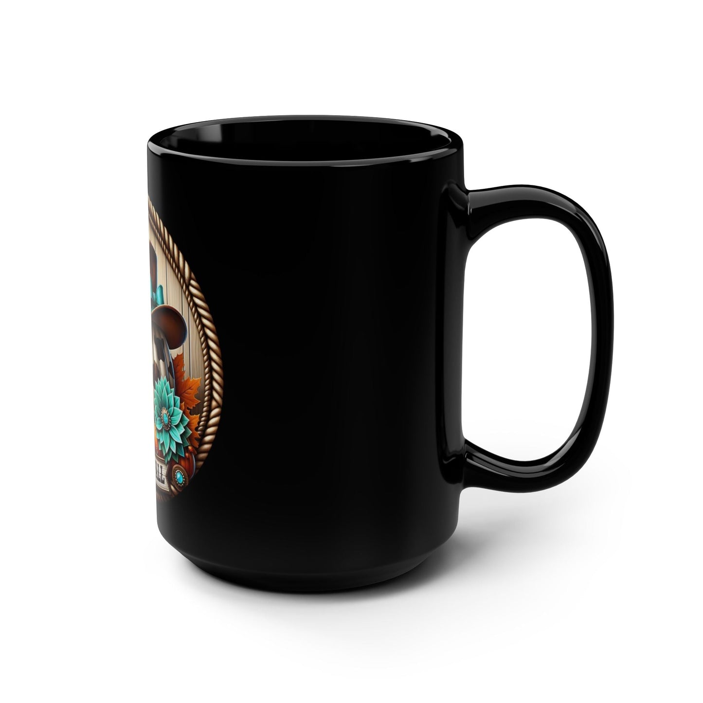 Howdy Fall Pumpkin Mug, Black Coffee Cup for Autumn, Seasonal Decor, Thanksgiving Gift, Rustic Kitchen - Metamorphosis Creations