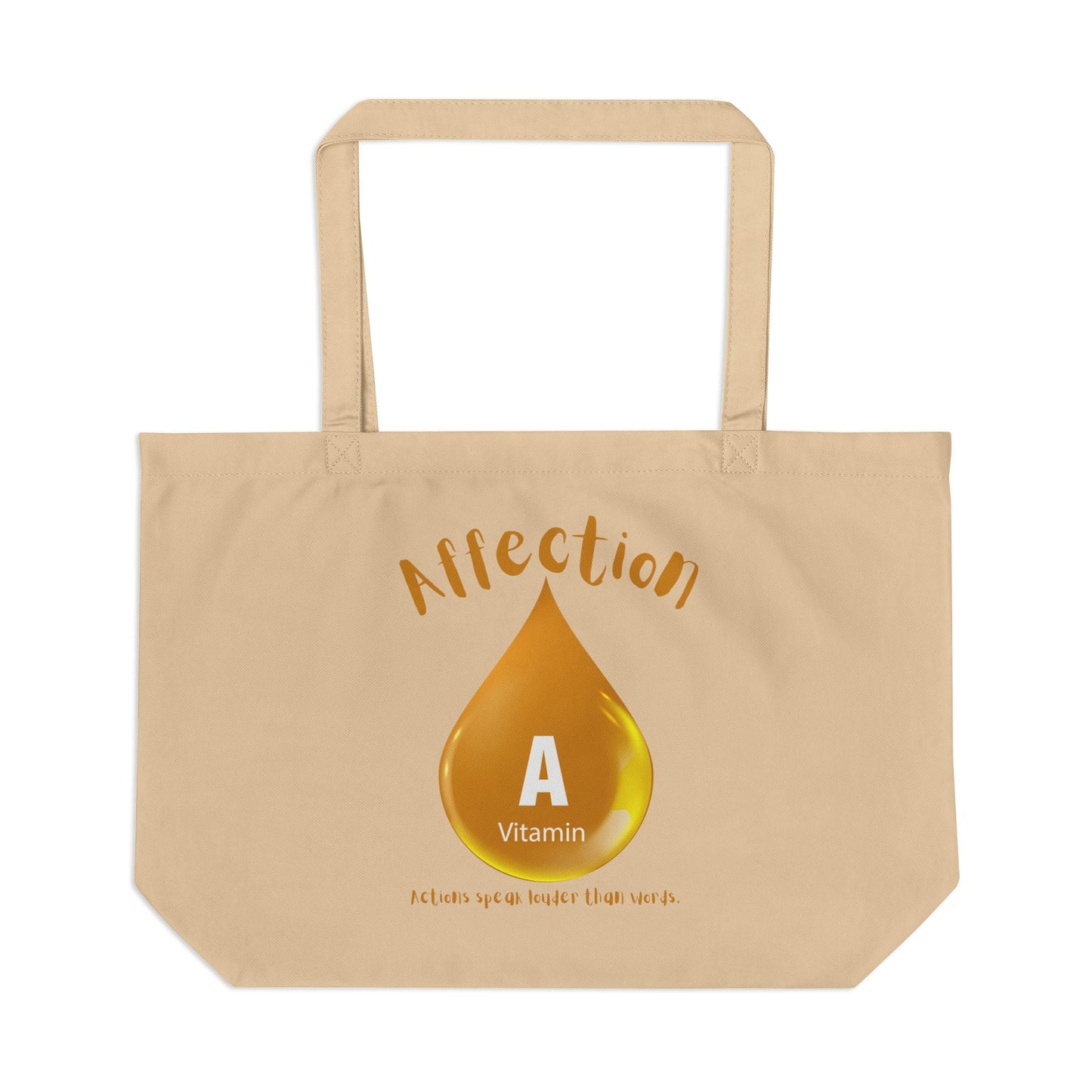 Inspiration On the Go Affection Vitamin A Large Eco Tote, Reusable Shopping Bag, Nature Lover Gift, Earth Day Tote, Eco - Friendly Carryall - Metamorphosis Creations