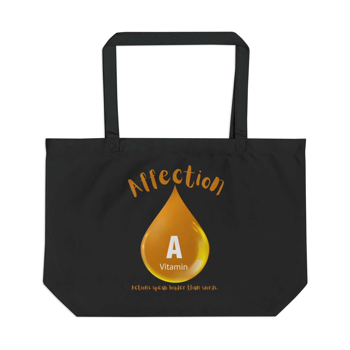 Inspiration On the Go Affection Vitamin A Large Eco Tote, Reusable Shopping Bag, Nature Lover Gift, Earth Day Tote, Eco - Friendly Carryall - Metamorphosis Creations