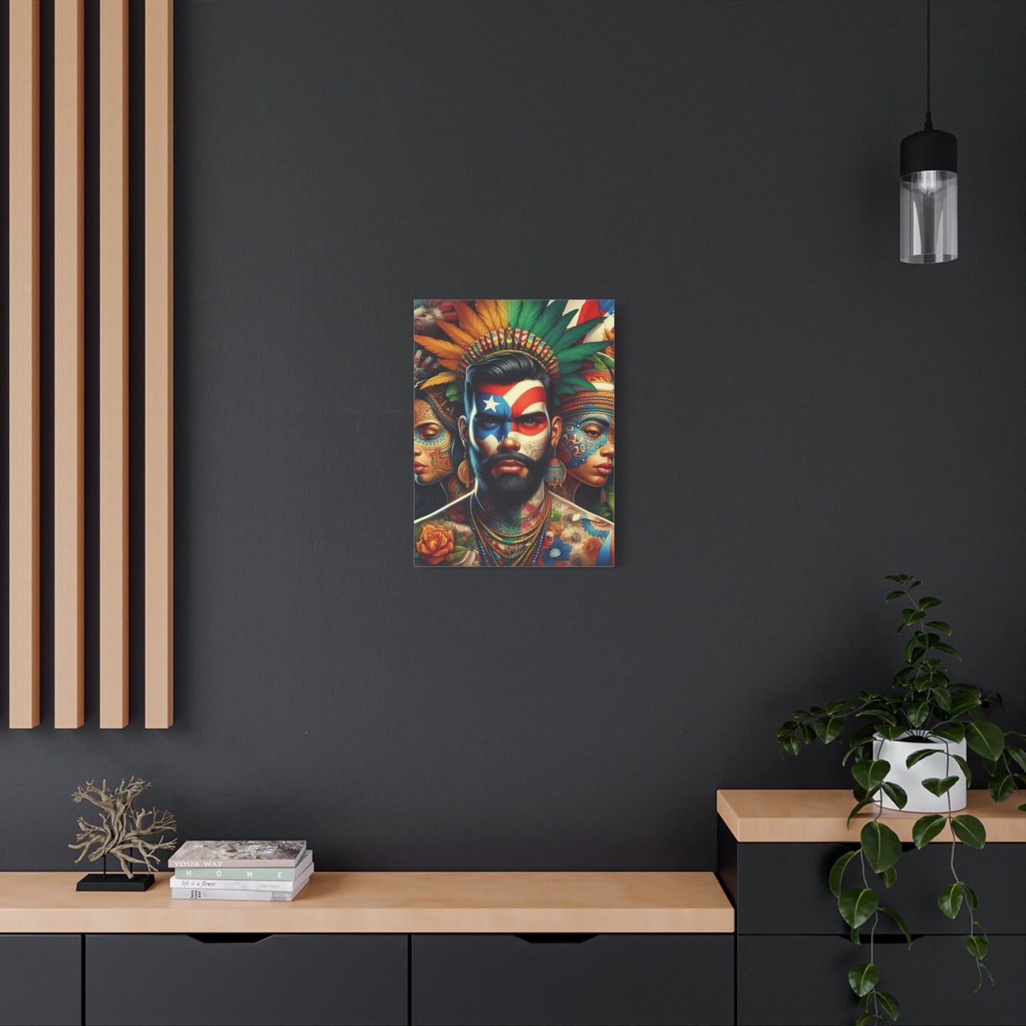 La Isla del Encanto Taíno Symbol Design Vibrant Cultural Art Canvas Print, Wall Decor, Home Decoration, Unique Artwork, Bohemian Style, Gift for Art Lovers - Metamorphosis Creations