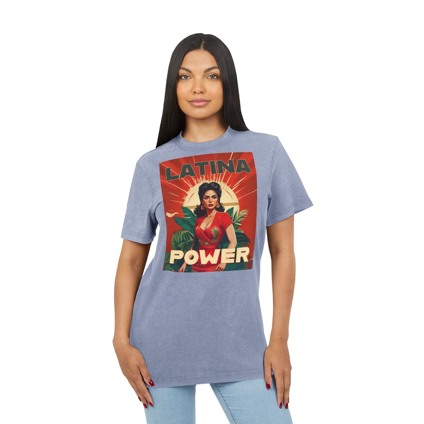 Latina Power Acid Washed Tee | Vintage Inspired Graphic Tee, Women's Empowerment Shirt, Legalize It Fashion, Gift for Her - Metamorphosis Creations