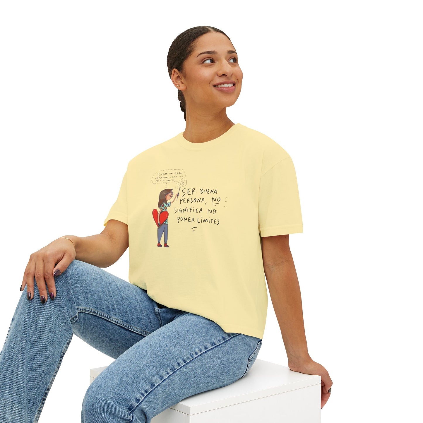 Let your outfit reflect your inner peace. Heartfelt Inspirational Women's Boxy Tee, Casual T-Shirt, Gift for Her, Empowering Top, Everyday Wear, Self - Love Vibes - Metamorphosis Creations