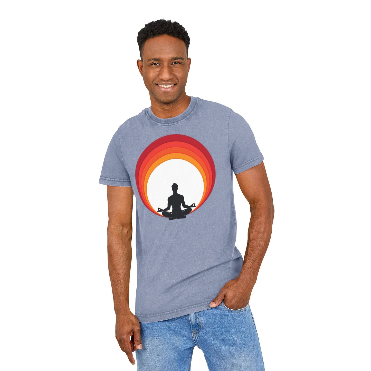 ✨ Let your outfit reflect your inner peace. Meditation Acid Washed Tee, Vintage Yoga Shirt, Relaxation Apparel, Gift for Mindfulness, Bohemian T-Shirt - Metamorphosis Creations
