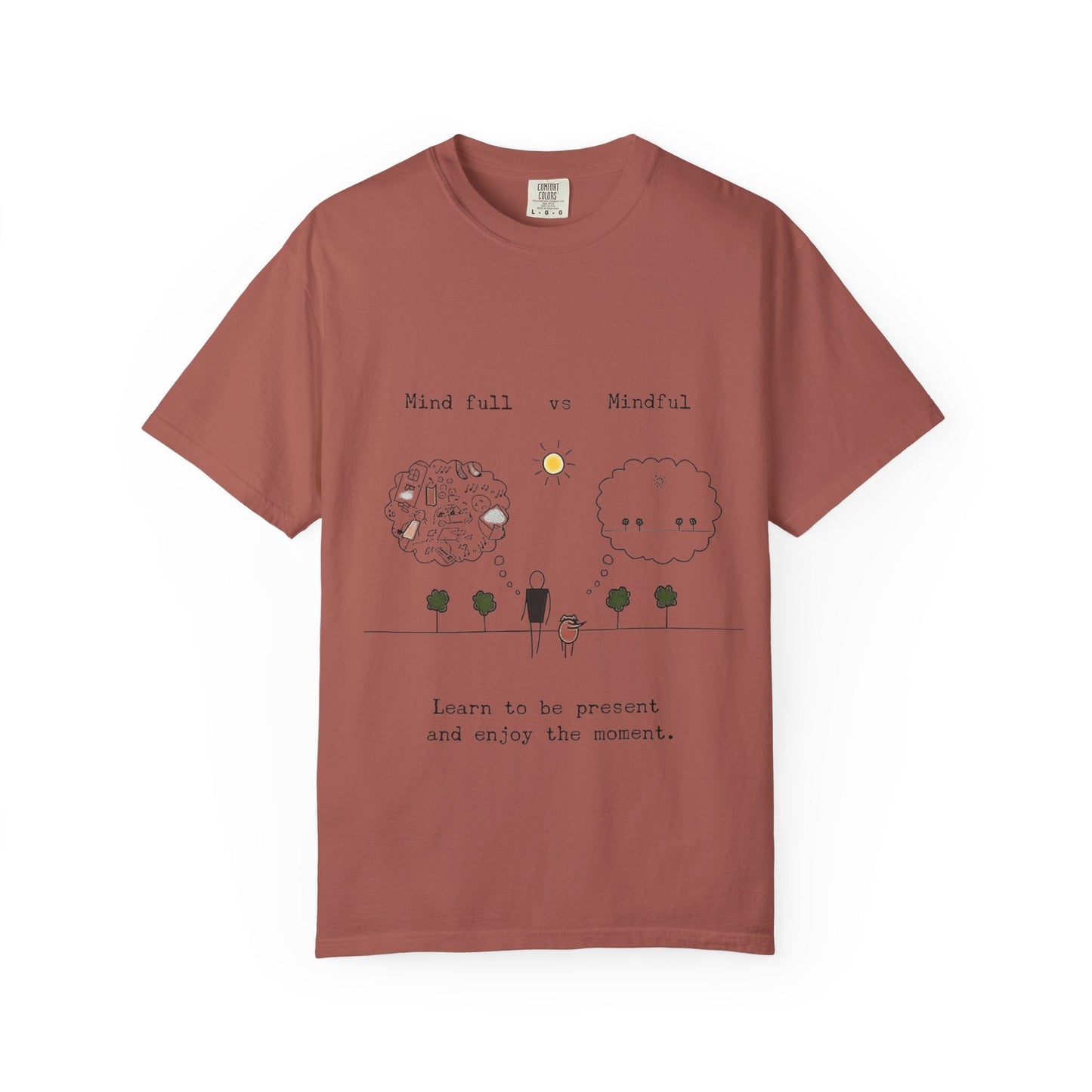 Let your outfit reflect your inner peace. Mindful Living T-Shirt Unisex Tee for Mindfulness, Self - Care, Gift for Yogis, Relaxed Vibe, - Metamorphosis Creations