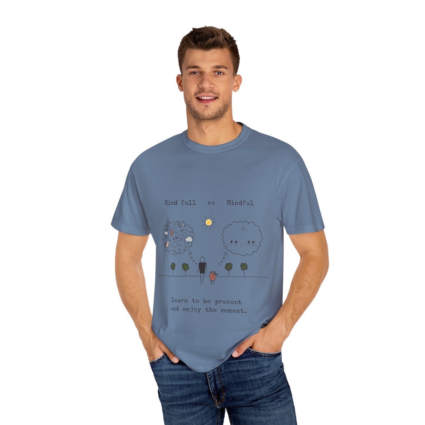 Let your outfit reflect your inner peace. Mindful Living T-Shirt Unisex Tee for Mindfulness, Self - Care, Gift for Yogis, Relaxed Vibe, - Metamorphosis Creations