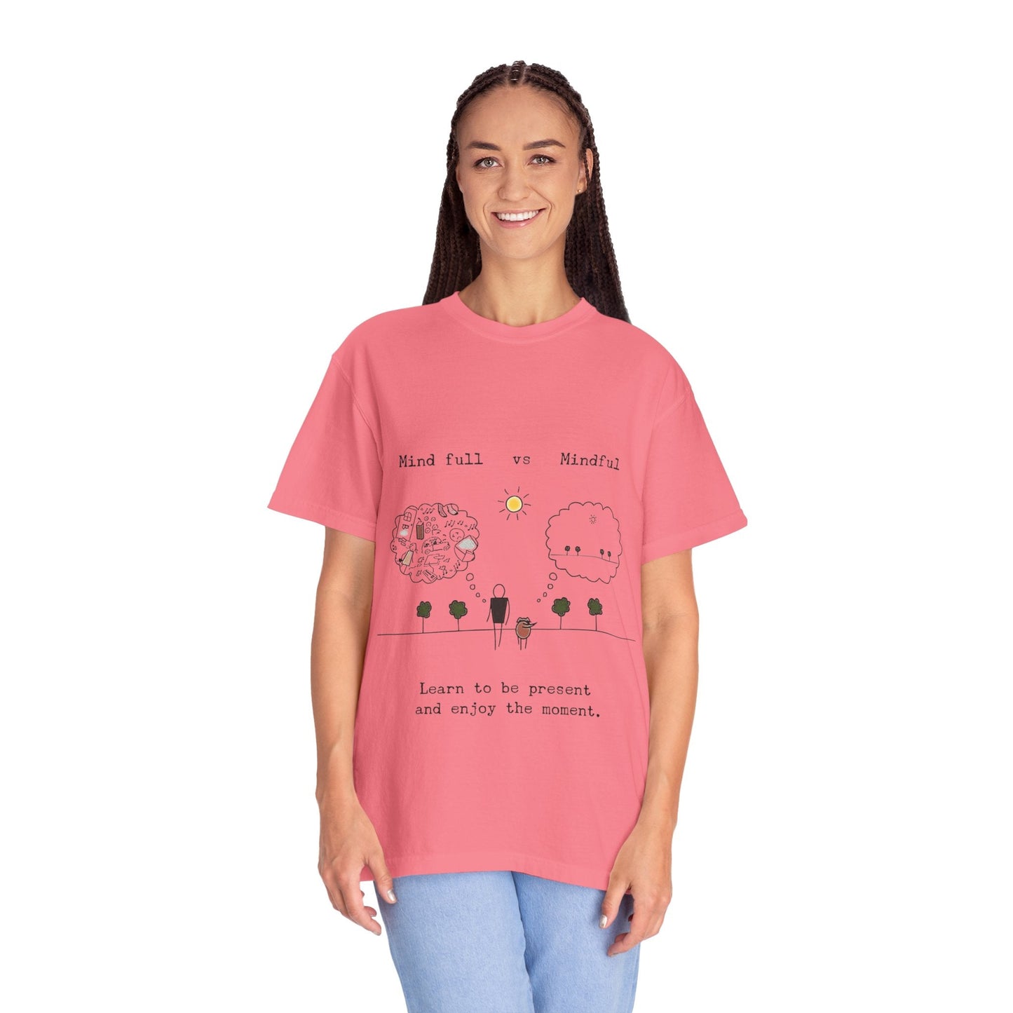 Let your outfit reflect your inner peace. Mindful Living T-Shirt Unisex Tee for Mindfulness, Self - Care, Gift for Yogis, Relaxed Vibe, - Metamorphosis Creations