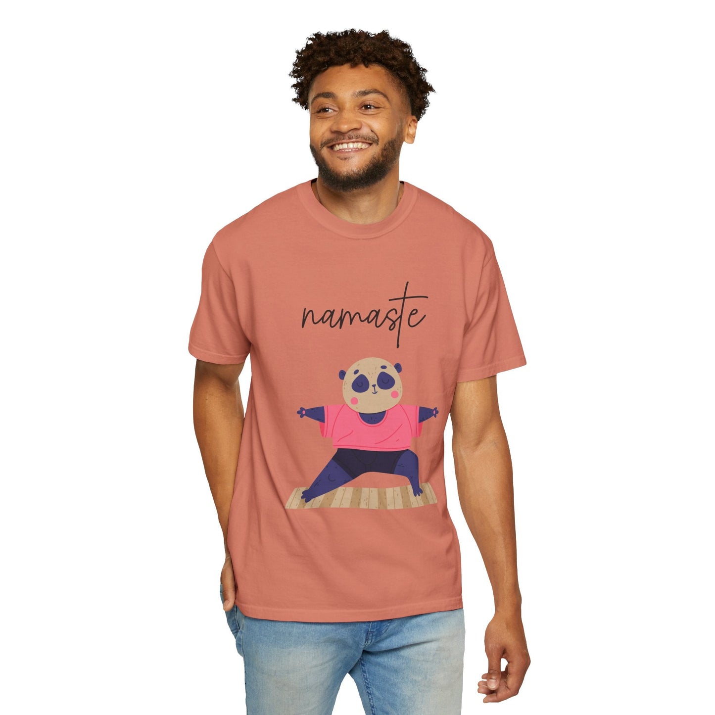 ✨ Let your outfit reflect your inner peace. Namaste Panda Unisex T-shirt, Yoga Shirt, Cute Animal Tee, Meditation Gift, Relaxation Wear, Gifts for Yogis - Metamorphosis Creations