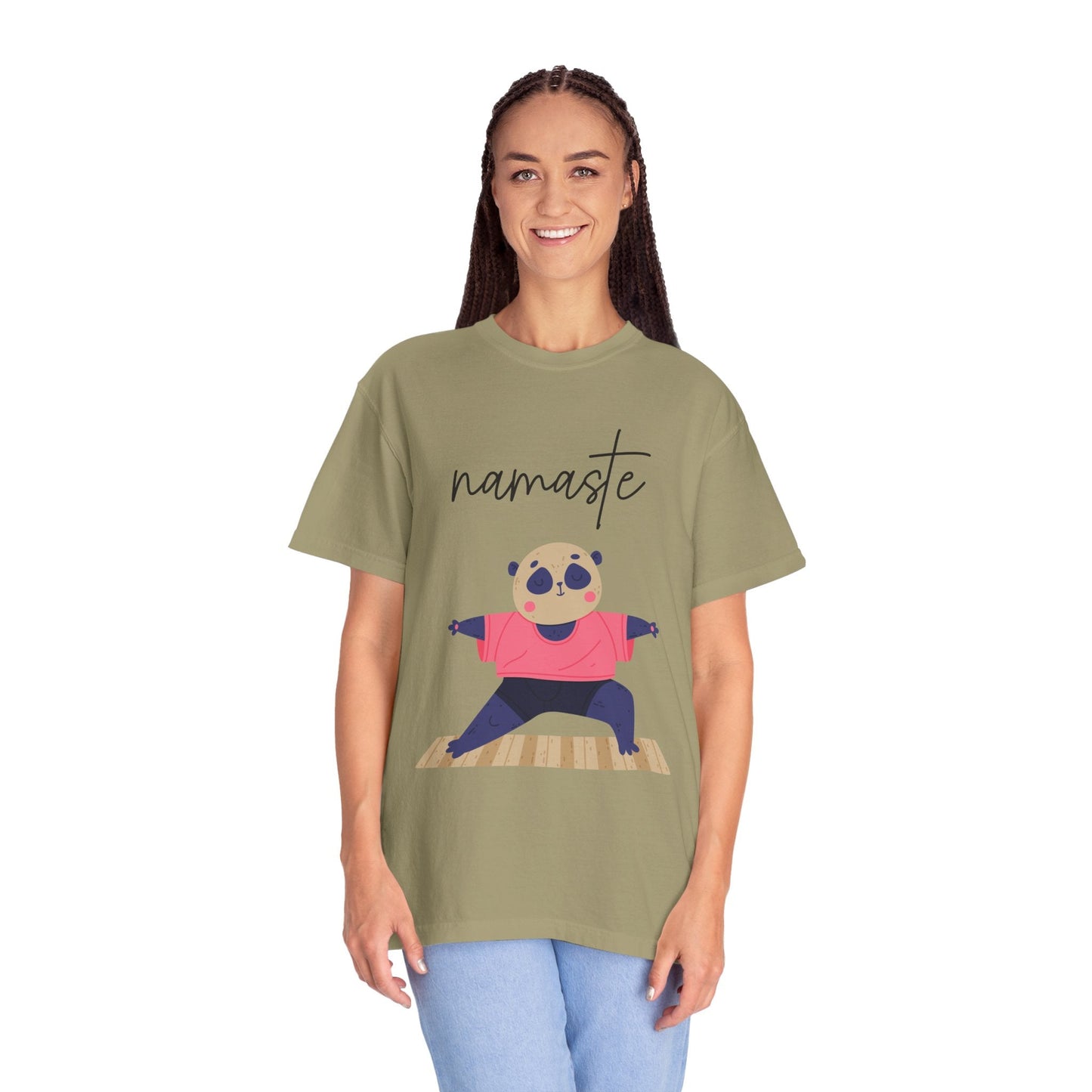 ✨ Let your outfit reflect your inner peace. Namaste Panda Unisex T-shirt, Yoga Shirt, Cute Animal Tee, Meditation Gift, Relaxation Wear, Gifts for Yogis - Metamorphosis Creations