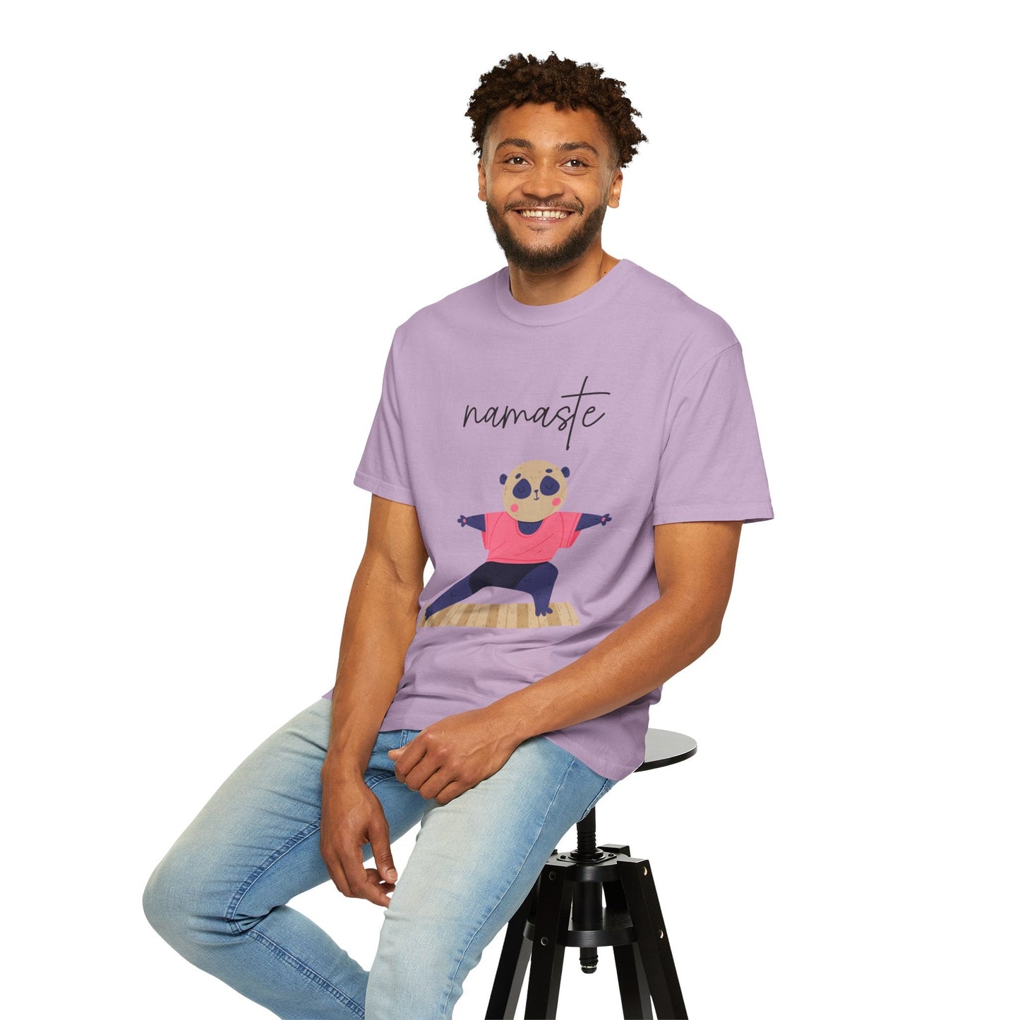 ✨ Let your outfit reflect your inner peace. Namaste Panda Unisex T-shirt, Yoga Shirt, Cute Animal Tee, Meditation Gift, Relaxation Wear, Gifts for Yogis - Metamorphosis Creations