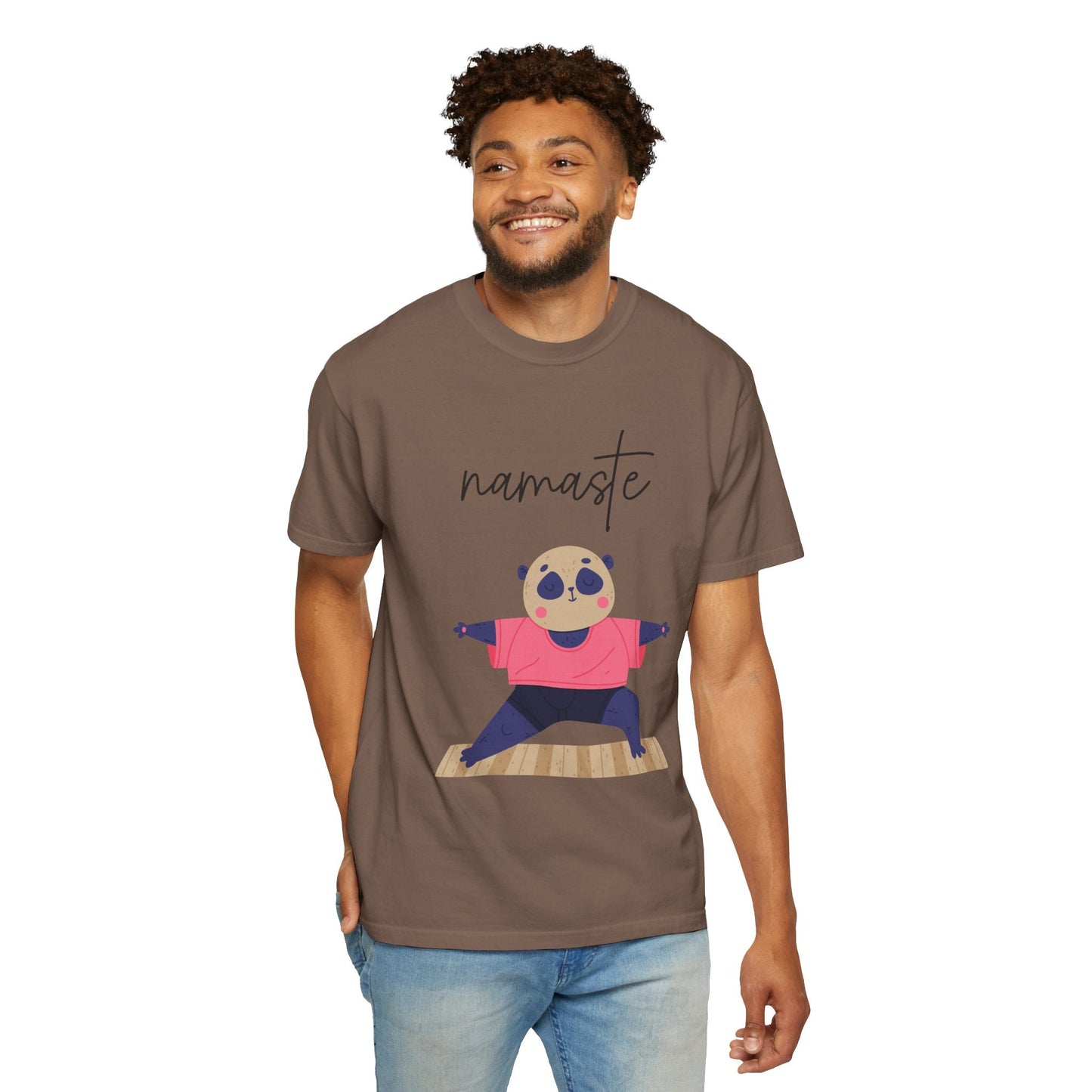 ✨ Let your outfit reflect your inner peace. Namaste Panda Unisex T-shirt, Yoga Shirt, Cute Animal Tee, Meditation Gift, Relaxation Wear, Gifts for Yogis - Metamorphosis Creations