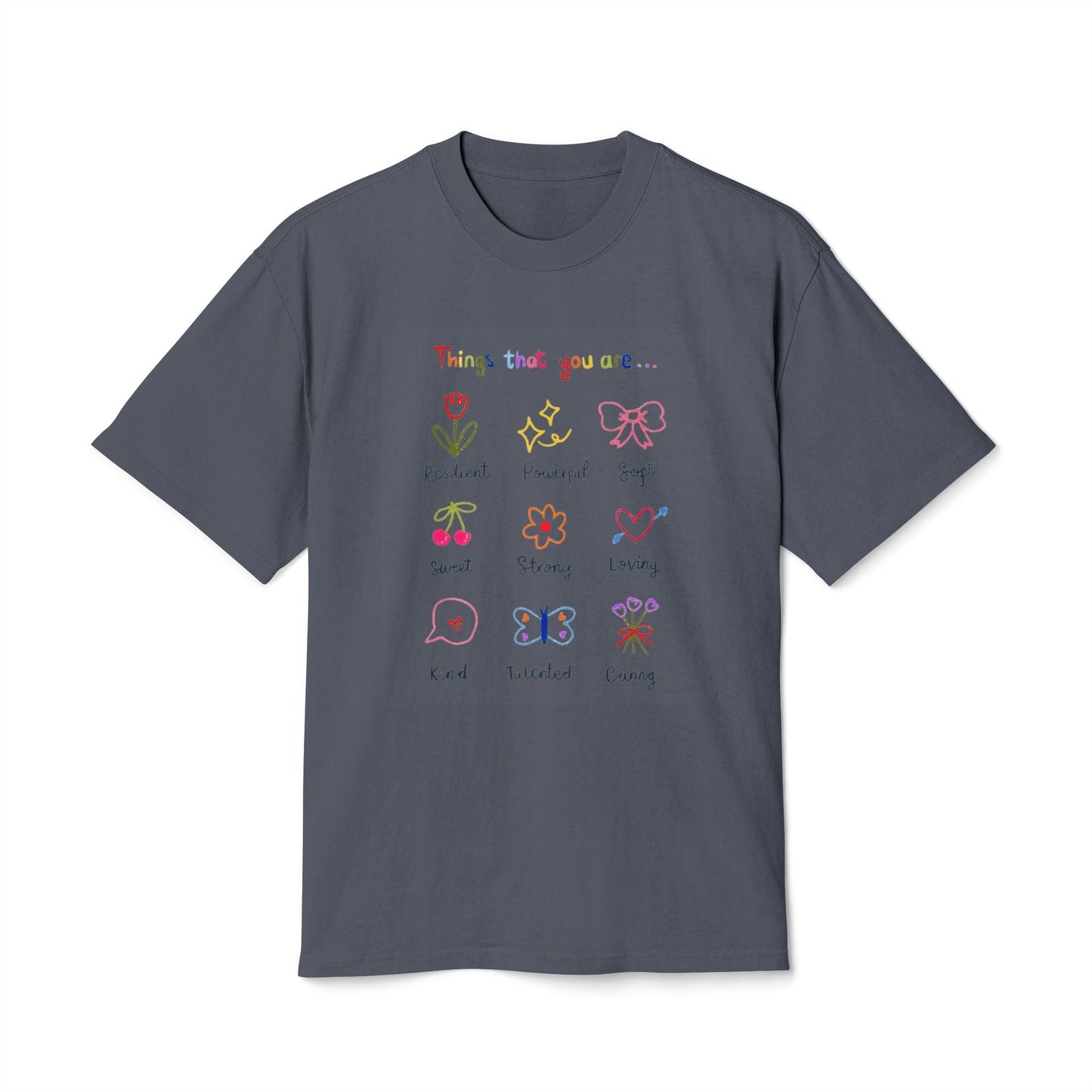✨ Let your outfit reflect your inner peace. Unisex Heavy Faded Tee with Whimsical Floral Design, Cute Gift, Casual Wear, Spring Style, Everyday Comfort - Metamorphosis Creations